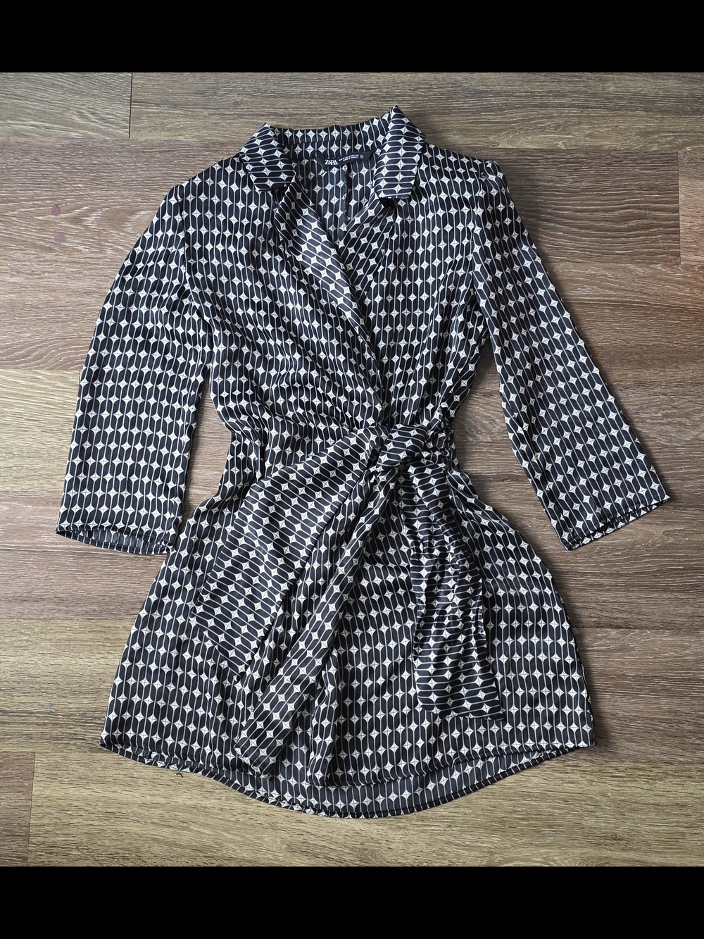 Cross dress Zara shirt type cross dress with black and white geometric print M